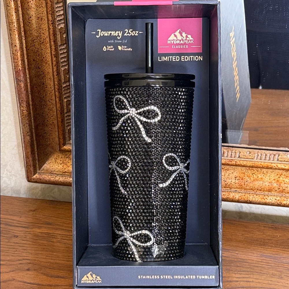 Hydrapeak Limited Edition Black Stainless Steel Insulated rhinestone Tumbler. - Picture 4 of 11